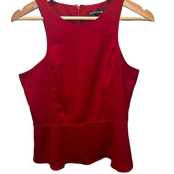 Express Red Peplum Top - Picture 1 of 2